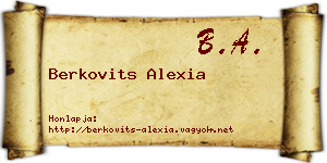 Berkovits Alexia névjegykártya